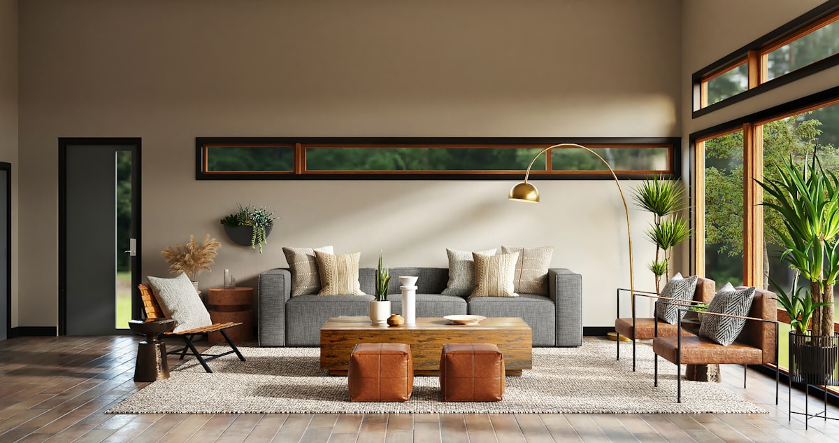 Interior moderno com acabamento em drywall